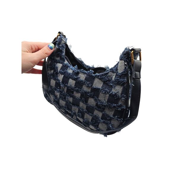 Y2K Inspired Blue Jean Denim Shoulder Bag Purse Quilted Denim - Picture 4 of 5